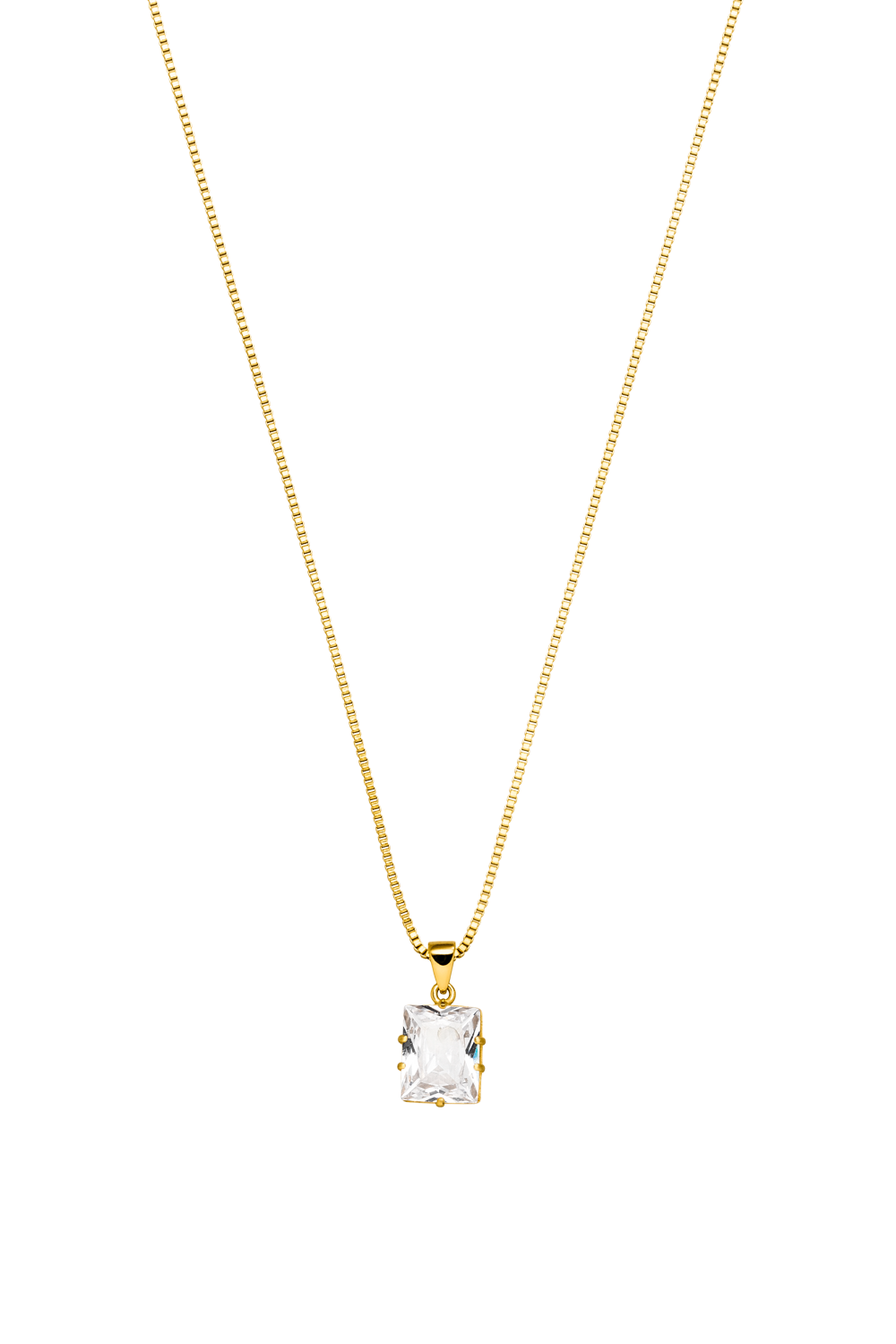 Radiant Stone Necklace 14k Gold Plated