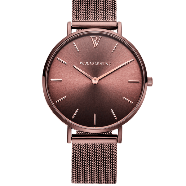 Paul Valentine Armbanduhr Verstellen Coffee Mesh
